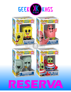 4-PACK - FUNKO POP! - SPONGEBOB- SPONGEBOB 2556, PATRICK 2557, SQUIDWARD 2558, MR.KRBS 2559