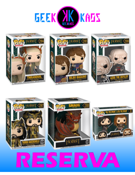 6-PACK - FUNKO POP! - THE HOBBIT - THRANDUL 2184, BILBO 2185, AZOG 2186, THORIN 2187, SMAUG 2188, KILI & FILI