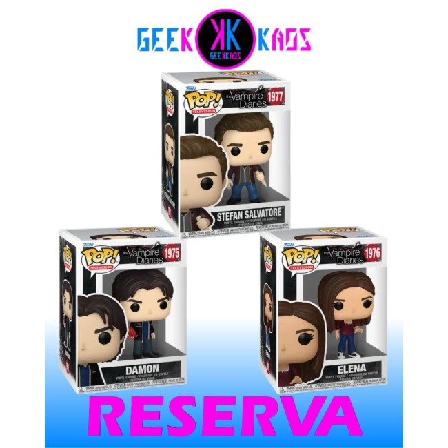 3-PACK - FUNKO POP! - THE VAMPIRE DIARIES - DAMON 1975, ELENA 1976, STEFAN SALVATORE 1977