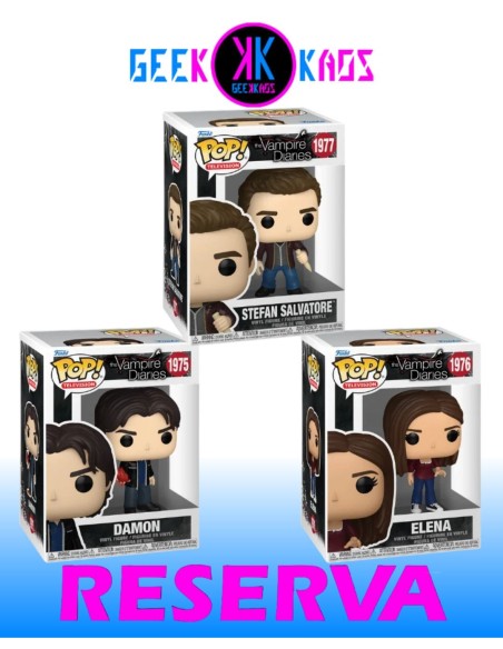 3-PACK - FUNKO POP! - THE VAMPIRE DIARIES - DAMON 1975, ELENA 1976, STEFAN SALVATORE 1977