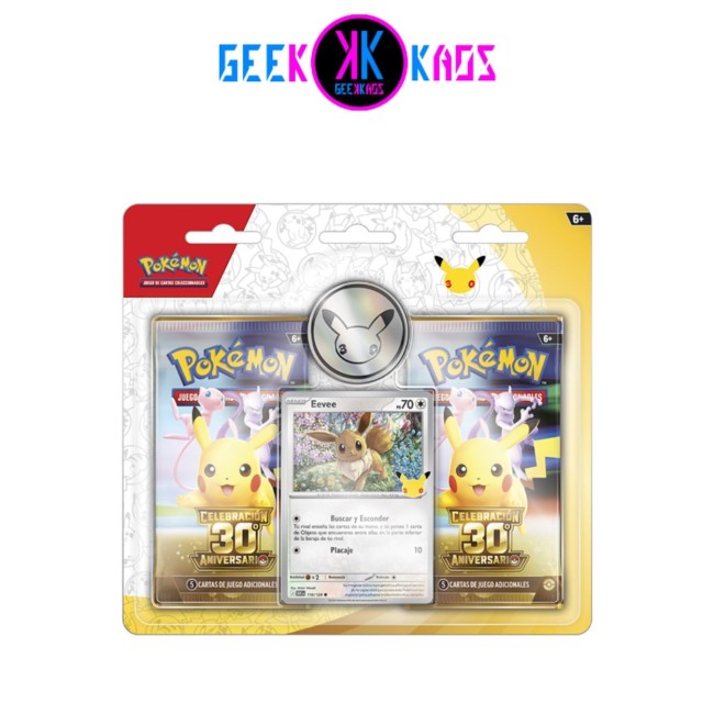 POKEMON TCG - BLISTER CELEBRACION 30 ANIVERSARIO (2 SOBRES) - EEVEE - ESPAÑOL