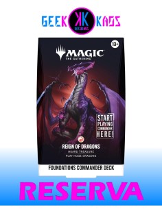 MAGIC: THE GATHERING - REALIDAD FRACTURADA FOUNDATIONS COMMANDER DECK - REIGN OF DRAGONS- INGLES