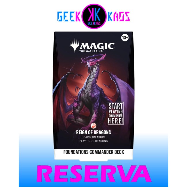 MAGIC: THE GATHERING - REALIDAD FRACTURADA FOUNDATIONS COMMANDER DECK - REIGN OF DRAGONS- INGLES