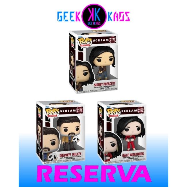 3-PACK - FUNKO POP! - SCREAM - SYDNEY PRESCOTT 2170, DEWEY RILEY  2171, GALE WEATHERS 2172