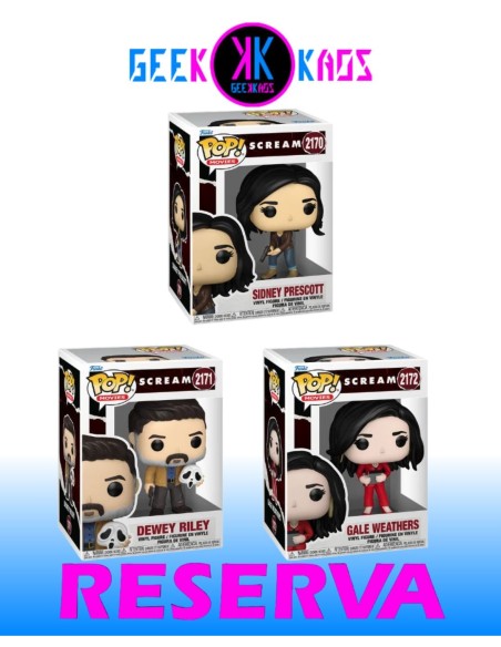 3-PACK - FUNKO POP! - SCREAM - SYDNEY PRESCOTT 2170, DEWEY RILEY  2171, GALE WEATHERS 2172