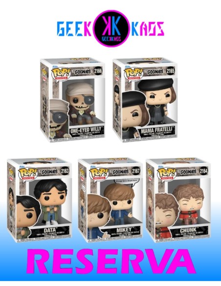 5-PACK - FUNKO POP! - THE GOONIES - DATA 2163, CHUNK 2164, MAMA FRATELLI 2165, ONE-EYED WILLY 2166, MIKEY 2167