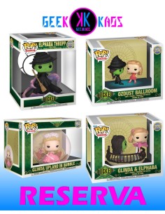 4-PACK - FUNKO POP! - WICKED - ELPHABA THROPP 2173, OZDUST BALLROOM 2174, GLINDA & ELPHABA 2175, GLINDA UPLAND IN BUBBLE 154