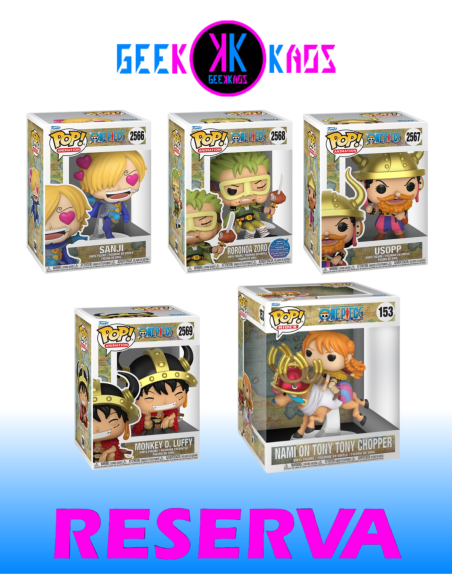 5 -PACK FUNKO POP! - ONE PIECE - SANJI 2566, USOPP 2567, ZORO 2568, LUFFY 2569 , NAMI ON TONY TONY CHOPPER 153