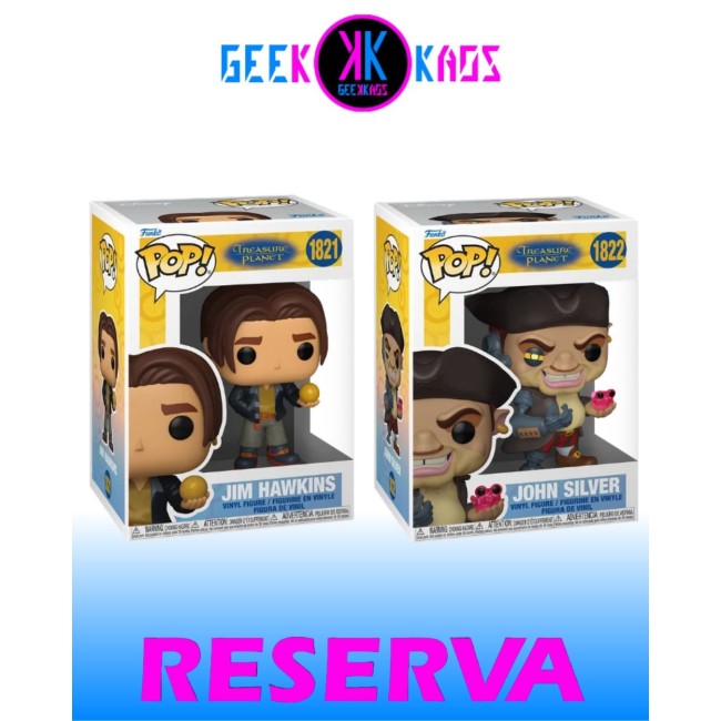 2-PACK - FUNKO POP! - TREASURE PLANET - JIM HAWKINS 1821, JOHN SILVER 1822