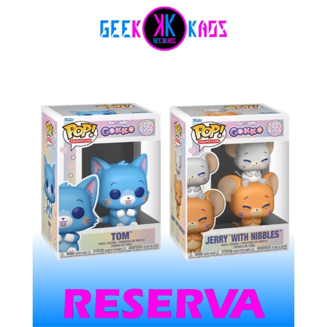 2-PACK - FUNKO POP! - TOM & JERRY GOKKO - TOM 2582, JERRY WITH NIBBLES 2582