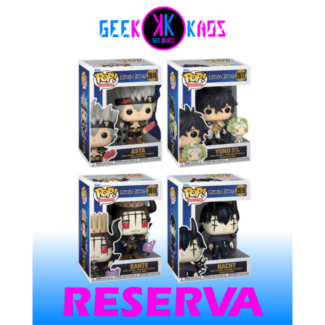 4-PACK - FUNKO POP! - BLACK CLOVER - ASTA 2616, YUNO 2617, DANTE 2618, NACHT 2619