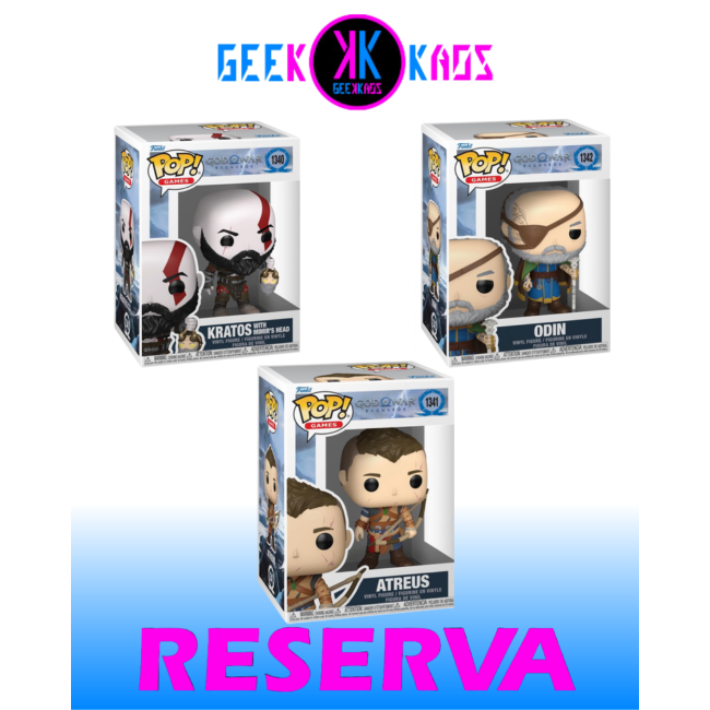 3-PACK - FUNKO POP! - GOD OF WAR -KRATOS 1340, ATREUS 1341, ODIN 1342
