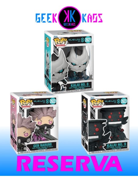 3-PACK - FUNKO POP! - KAIJU NO. 8 - KAIJU NO. 8 2621, GEN NARUMI 2622, KAIJU NO. 9 2623