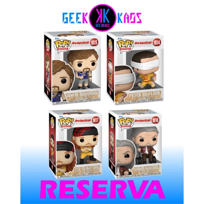 4-PACK - FUNKO POP! - DODGEBALL - PETER 1814, WHITE 1815, PATCHES 1816, STEVE 1817