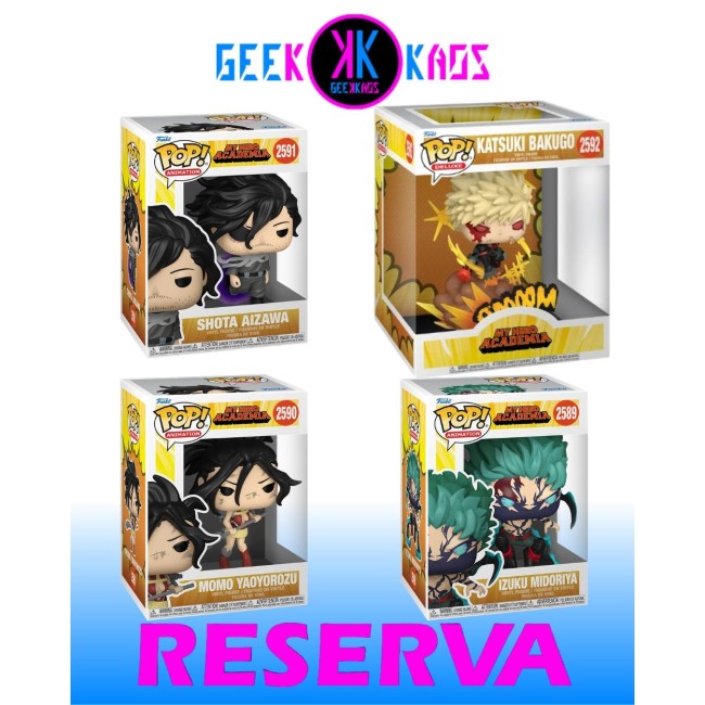 4-PACK - FUNKO POP! - MY HERO ACADEMIA - IZUKU 2589, MOMO 2590, SHOTA 2591, BAKUGO 2592