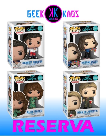 4-PACK - FUNKO POP! OFF CAMPUS - HANNAH WELLS 1987, GARRET GRAHAM 1988, ALLIE HAYES 1989, DEAN DI LAURENTIS 1990