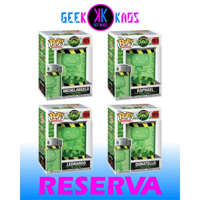 4-PACK - FUNKO POP!  PREMIUM - TEENAGE MUTANT NINJA TURTLES - MICHELANGELO 1971, DONATELLO 1972, RAPHAEL 1973, LEONARDO 1974