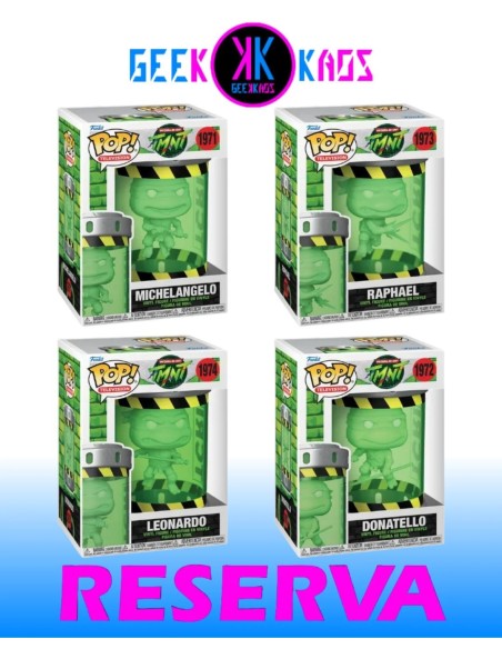 4-PACK - FUNKO POP!  PREMIUM - TEENAGE MUTANT NINJA TURTLES - MICHELANGELO 1971, DONATELLO 1972, RAPHAEL 1973, LEONARDO 1974