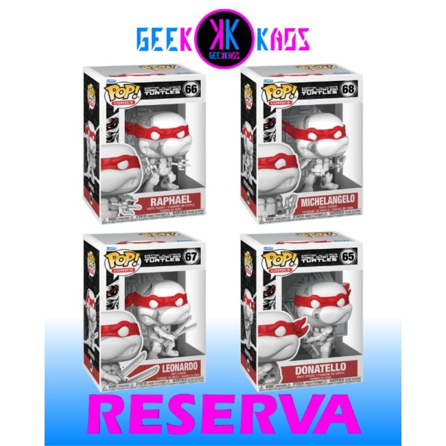 4-PACK - FUNKO POP! - TEENAGE MUTANT NINJA TURTLES - DONATELLO 65, RAPHAEL 66, LEONARDO 67, MICHELANGELO 68