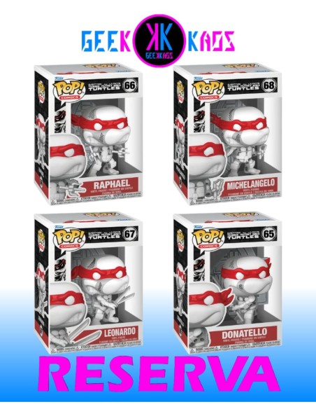 4-PACK - FUNKO POP! - TEENAGE MUTANT NINJA TURTLES - DONATELLO 65, RAPHAEL 66, LEONARDO 67, MICHELANGELO 68