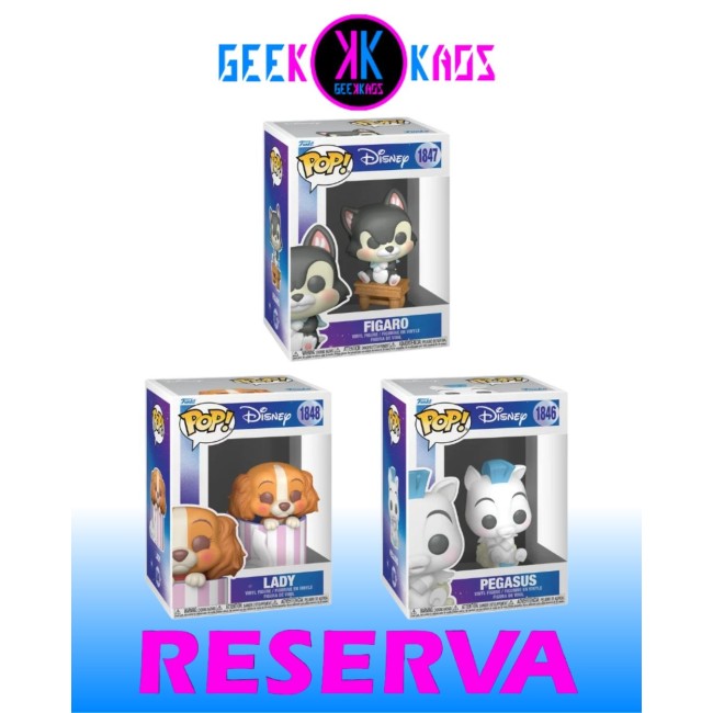 3-PACK - FUNKO POP! - DISNEY - PEGASUS 1846, FIGARO 1847, LADY 1848