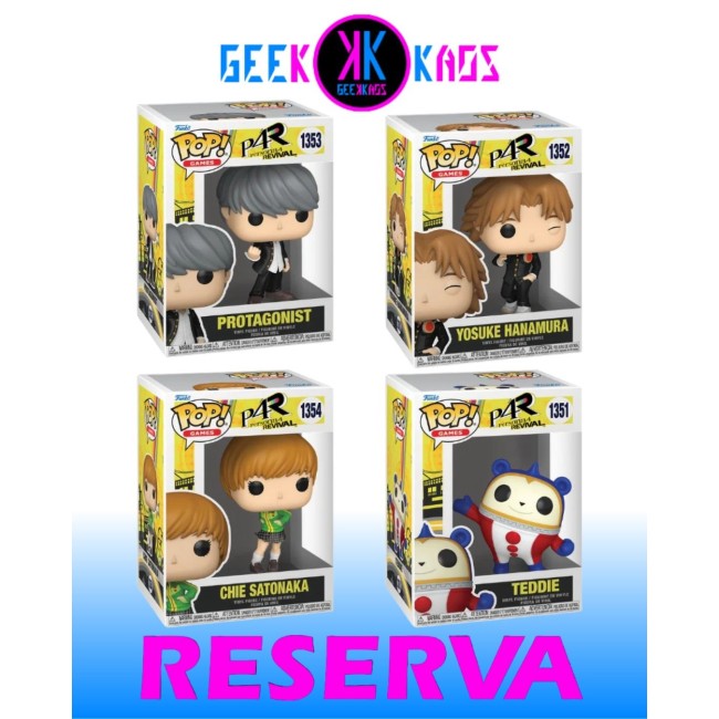 4-PACK - FUNKO POP! -PERSONA 4: REVIVAL - TEDDIE 1351, YOSUKE HANAMURA 1352, PROTAGONIST 1353, CHIE SATONAKA 1354