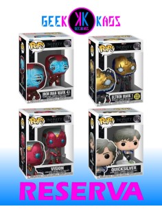 4-PACK - FUNKO POP! INFINITY SAGA - IRON MAN MARK 43 1661, QUICKSILVER 1662, ULTRON MARK 1 1663, VISION 1664