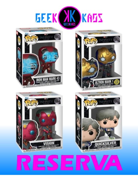 4-PACK - FUNKO POP! INFINITY SAGA - IRON MAN MARK 43 1661, QUICKSILVER 1662, ULTRON MARK 1 1663, VISION 1664