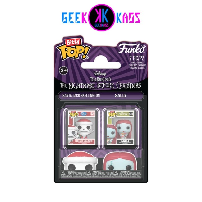 BITTY POP! - NIGHTMARE BEFORE CHRISTMAS - SANTA JACK SKELLINGTON & SALLY (2-PACK)