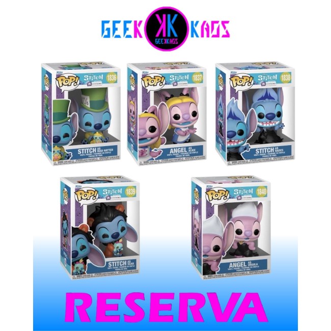 5-PACK - FUNKO POP! - STITCH IN COSTUME - STITCH 1836, ANGEL 1837, STITCH 1838, STITCH 1839, ANGEL 1840
