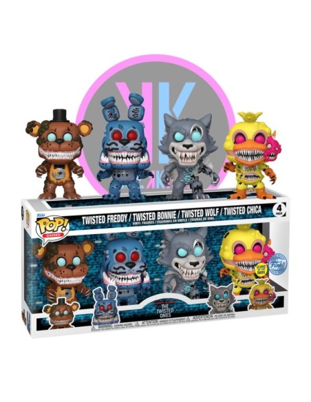 FUNKO POP - TWISTED FREDDY, TWISTED BONNIE, TWISTED WOLF, TWISTED CHICA (4-PACK)