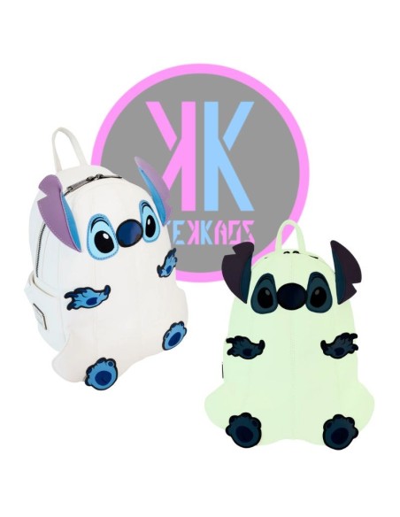 MINI MOCHILA - LILO & STITCH - STITCH "GHOST COSPLAY" (GLOW) - LOUNGEFLY