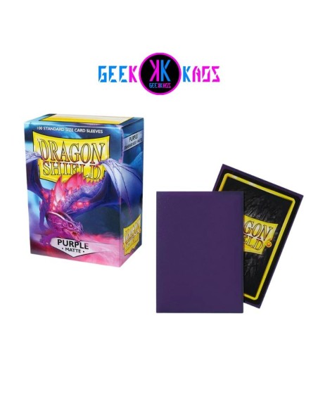 FUNDAS TCG - STANDARD MATTE - PURPLE - MORADO - 100 UND - DRAGON SHIELD