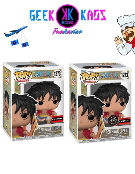 FUNKO POP! - ONE PIECE - RED HAWK LUFFY 1273 (AAA Anime Sticker ) (BUNDLE)
