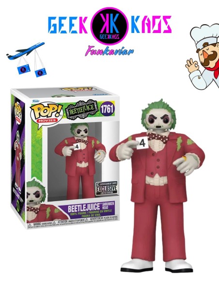 FUNKO POP! - BEETLEJUICE - BEETLEJUICE SHRINKEN HEAD 1761 (ENTERTAINMENT EARTH STICKER)