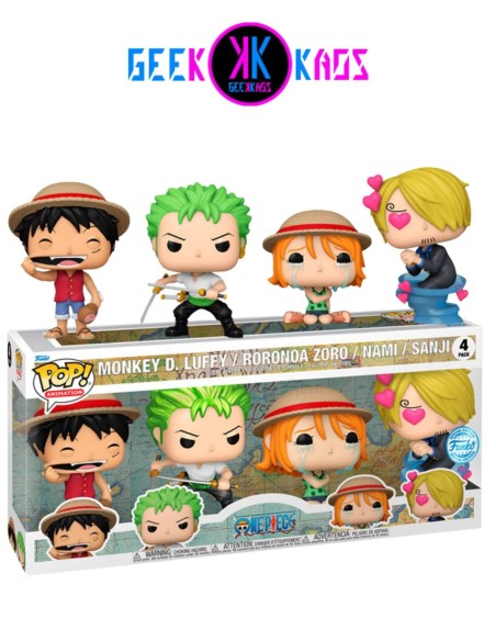 FUNKO POP! - ONE PIECE - 4-PACK, MONKEY D. LUFFY, RORONOA ZORO, NAMI, SANJI
