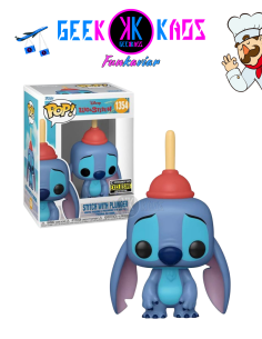 FUNKO POP! - STITCH WITH PLUNGER 1354 ( ENTERTAINEMENT EARTH STICKER )