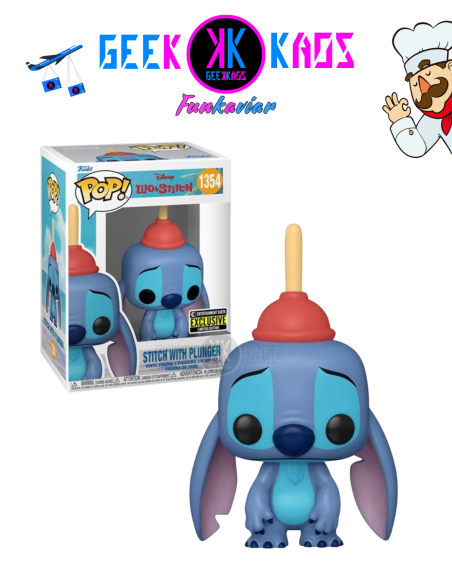 FUNKO POP! - STITCH WITH PLUNGER 1354 ( ENTERTAINEMENT EARTH STICKER )