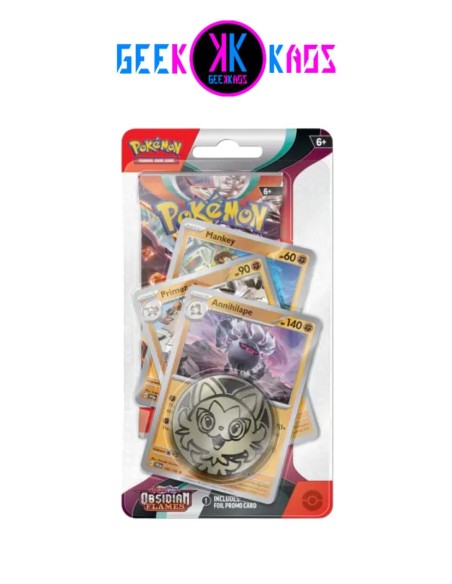 POKEMON TCG - BLISTER OBSIDIAN FLAMES PREMIUM CHECLANE -  (ANNIHILAPE) - INGLES