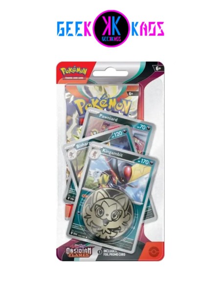 POKEMON TCG - BLISTER OBSIDIAN FLAMES PREMIUM CHECLANE -  (KINGAMBIT) - INGLES