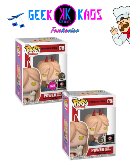 FUNKO POP! - CHAINSAW MAN - POWER WITH MEOWY 1766 ( CHALICE & PR STICKER) ( BUNDLE CHASE + REGULAR )