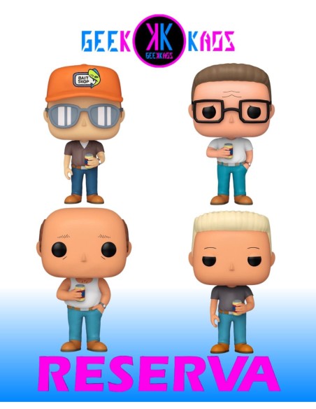 4-PACK - FUNKO POP! KING OF THE HILL - DALE GRIBBL 1976, HANK HILL 1977, BILL DAUTERIVE 1978, BOOMHAUER 1979