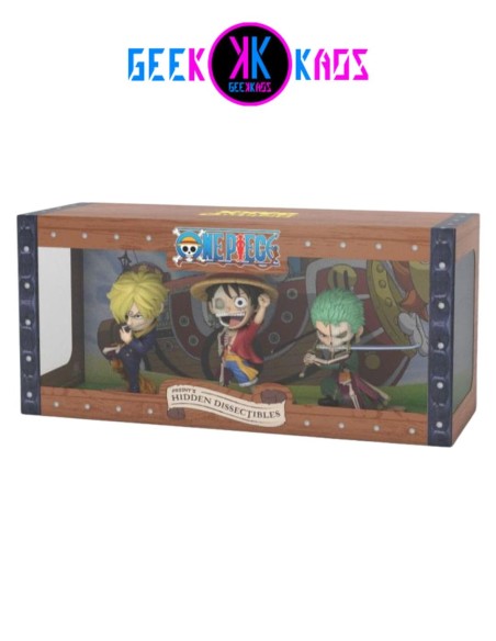 FIGURA MIGHTY JAXX - ONE PIECE - FRENNY´S HIDDEN DISSECTABLES LUFFY, ZORO Y SANJI - 10 cm