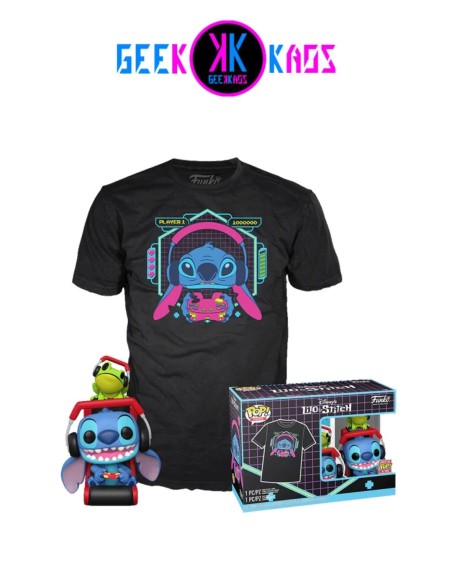 FUNKO POP! & TEE - LILO & STITCH - GAMER STITCH WITH FROG 1246