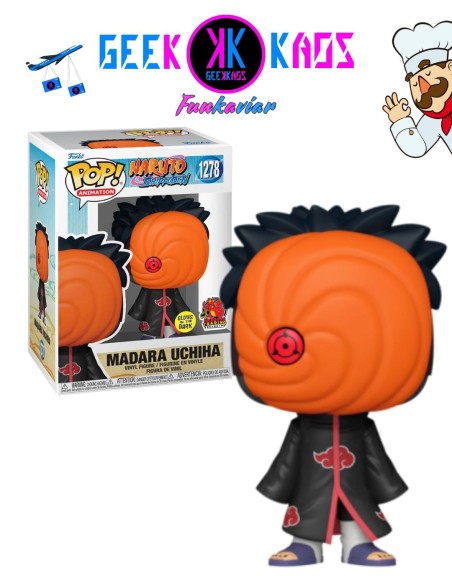 FUNKO POP! - NARUTO SHIPPUDEN - MADARA UCHIHA 1278 ( DRAGONS TRADING STICKER) (GITD)