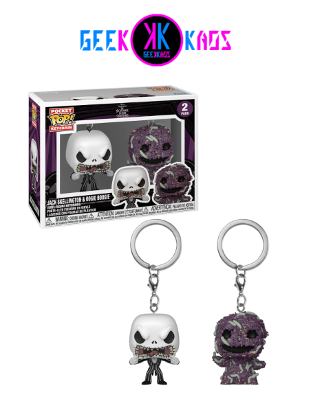 FUNKO POP! KEYCHAIN - NIGHTMARE BEFORE CHRISTMAS - JACK SKELLINGTON & OOGIE BOOGIE