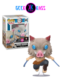 FUNKO POP! - DEMON SLAYER - INOSUKE HASHIBIRA 870 ( CHALICE STICKER) (FLOCKED)