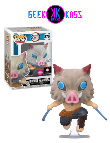 FUNKO POP! - DEMON SLAYER - INOSUKE HASHIBIRA 870 ( CHALICE STICKER) (FLOCKED)