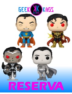 4-PACK - FUNKO POP! DC COMICS - SUPERMAN BLACKEST NIGHT 000, SUPERMAN ´50 000, GOLDEN AGE SUPERMAN 000, FALL OF SINESTRO 000