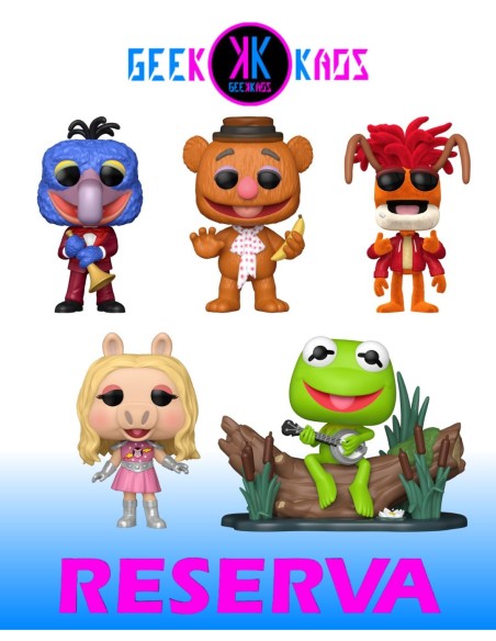 5-PACK - FUNKO POP! THE MUPPETS - KERMIT WITH BANJO 1673, PIGGY 1675, FOZZIE 1676, GONZO 1677, PEPE 1678